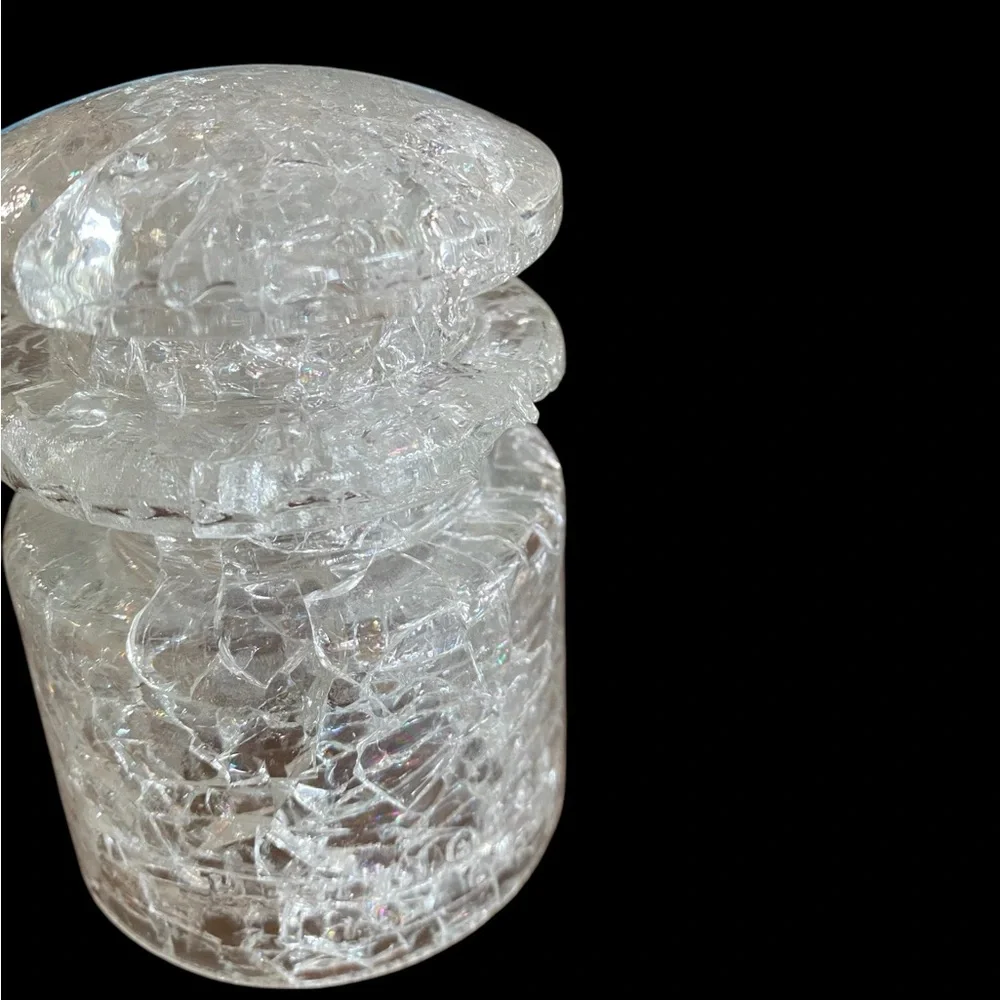 Vintage 1963 Hemingray 18 Clear Crackle Glass Insulator Deco